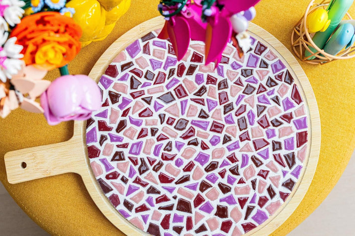 Little Creations mosaik Servierbrett Rund | DIY Bastelset Erwachsene | Gestalte deine eigene Servier