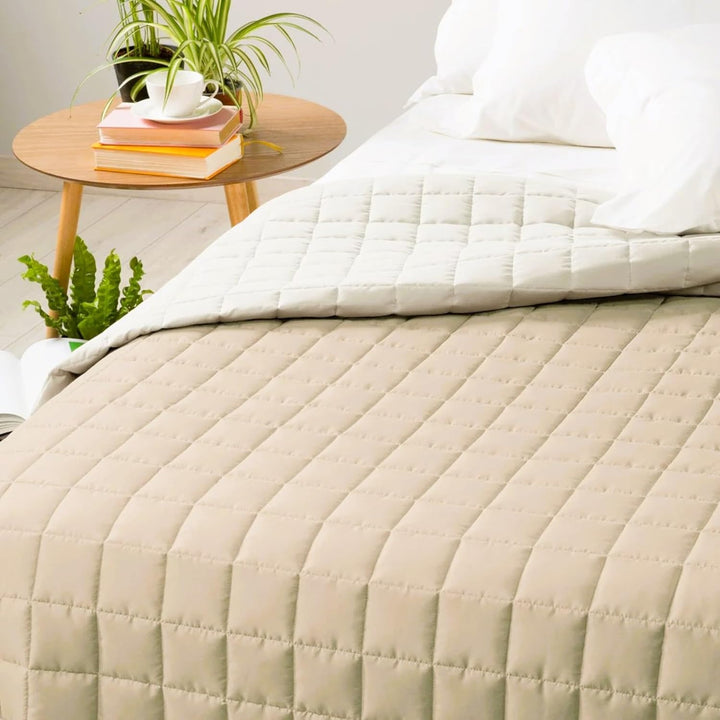 Caleffi - Tagesdecke, gesteppt, modern, einfarbig, Einzelbett, Vanille Singola piccola Vanille, Sing