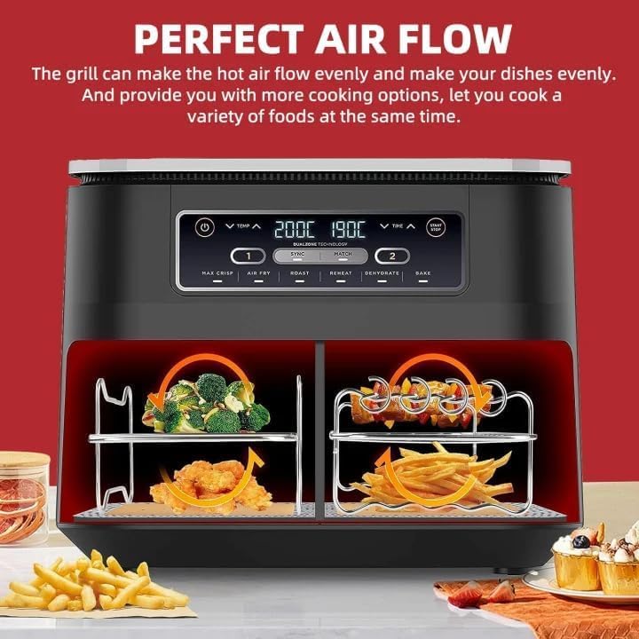 Ninja Heissluftfritteuse Zubehör 4 Stück, Airfryer Zubehör für Ninja Foodi Dual Zone AF400EU AF300EU