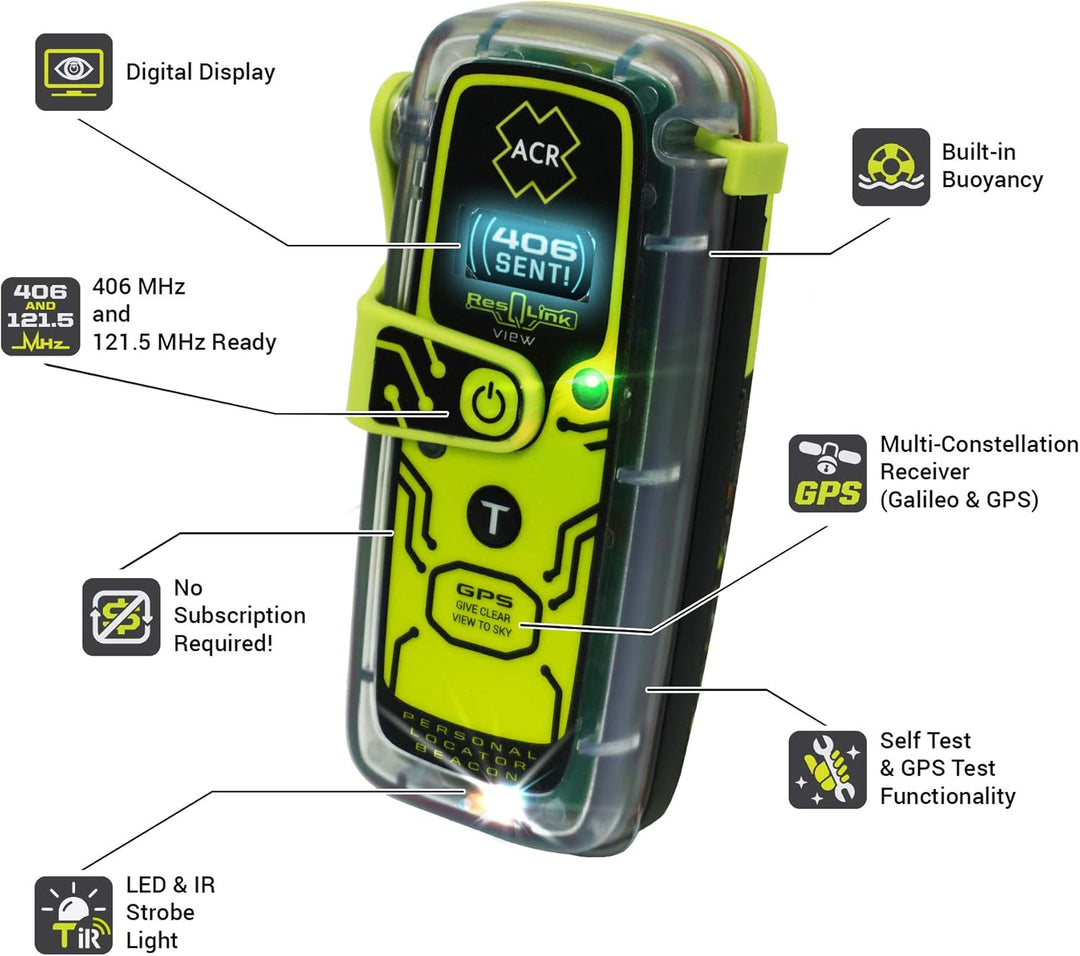 ACR PLB-425 ResQLink View – GPS-Tracking-Tag (Modell: PLB-425) – programmiert für französische Aufna