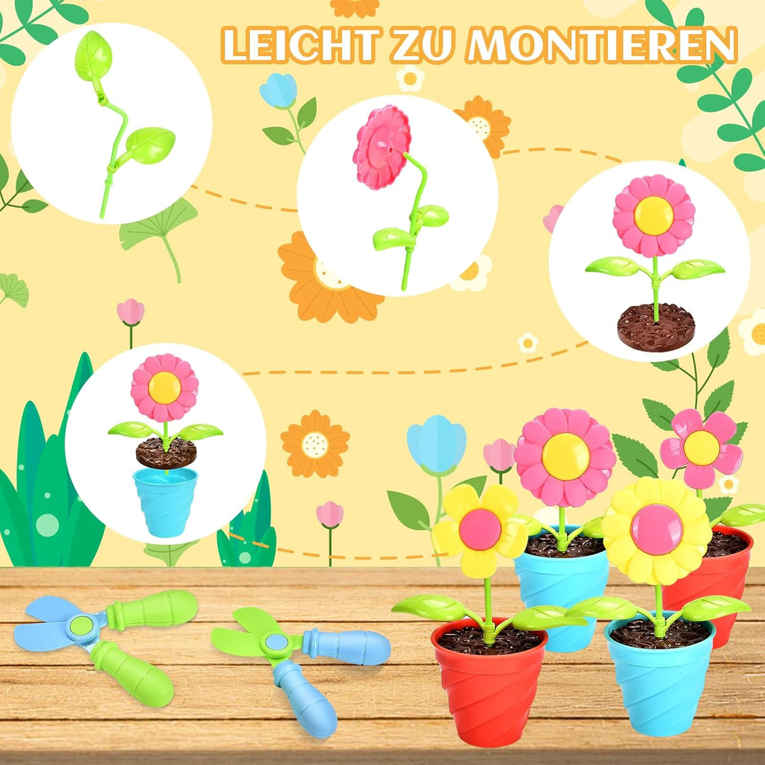 Kinder Gartengeräte Gartenspielzeug, Gartenwerkzeug Set mit Rechen Giesskanne Schaufel Harke Garten