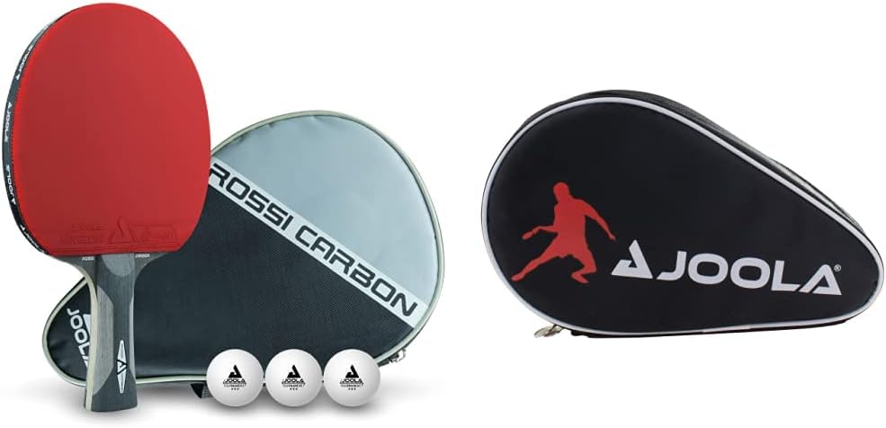 JOOLA Profi Tischtennisschläger Rosskopf Carbon, inklusive Hülle und 3 Bälle & 80505 Tischtennisschl