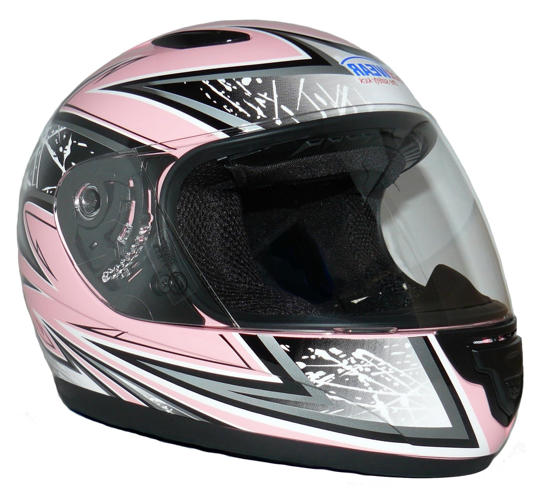 Protectwear Kinder Motorradhelm, Integralhelm, Rosa/Silber Glanz, 54-55 cm S Rosa/Silber, S Rosa/Sil