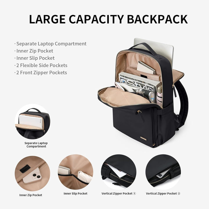 Stilvoller Laptop Rucksack für Damen von Fluggesellschaften zugelassen, Perfekt für die Arbeit das C