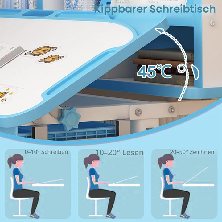 Kinder-Schreibtisch- und Stuhl-Set, Kinderschreibtische, Jungen-Mädchen-Schreibtisch für Kinderzimme