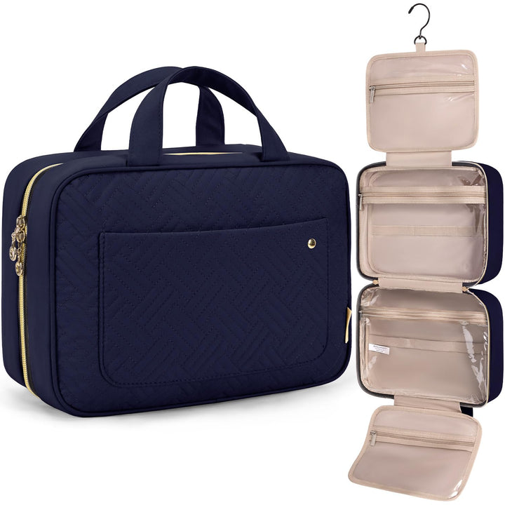 BAGSMART Kulturbeutel Reisetasche mit Haken zum Aufhängen, Wasserabweisende Make-up-Kosmetiktasche R