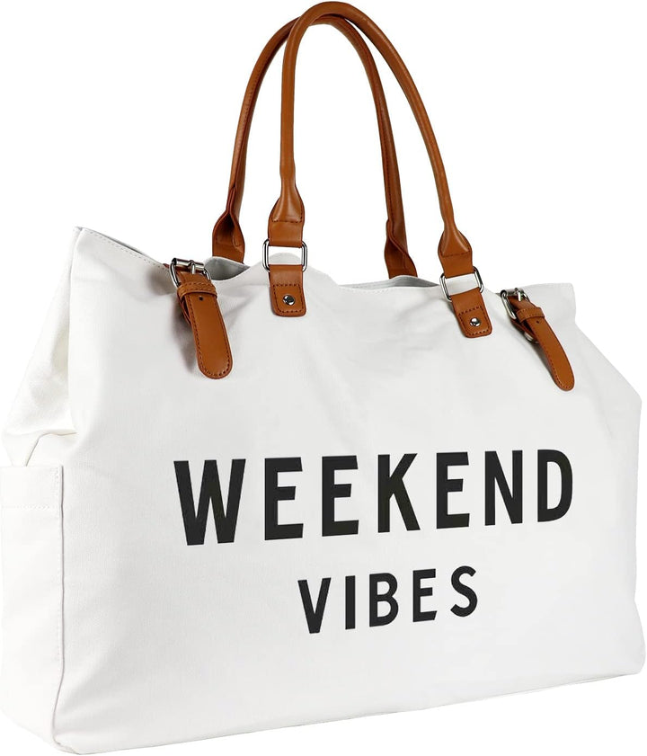 Lamyba Strandtasche für Damen, wasserdicht, sanddicht, Weiss/opulenter Garten, X-Large Weekend Vibes