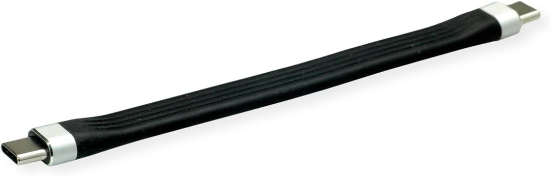 ROLINE USB 3.2 Gen 2 Silikonkabel, mit PD (Power Delivery) 20V3A, Emark, C-C, ST/ST, schwarz, 11 cm