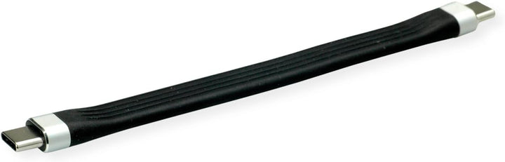 ROLINE USB 3.2 Gen 2 Silikonkabel, mit PD (Power Delivery) 20V3A, Emark, C-C, ST/ST, schwarz, 11 cm
