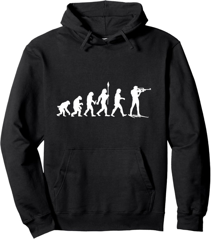 Geschenk für Biathleten Wintersport Evolution Biathlon Pullover Hoodie