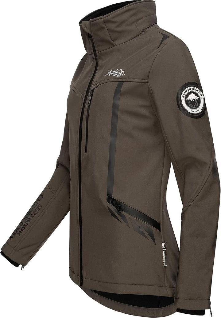 MARIKOO Damen Softshelljacke wasserdichte Funktionsjacke mit abnehmbarer Kapuze Mount-Cho-Oyu XS-XXL