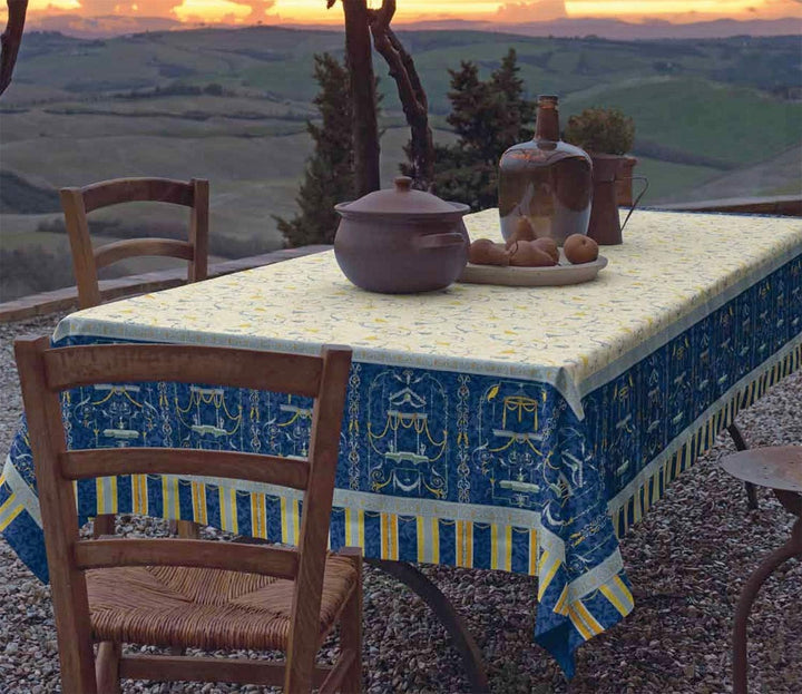 Bassetti OPLONTIS Tischläufer aus 100% Baumwolle, Panama-Gewebe in der Farbe Blau v.9, Masse: 50x150