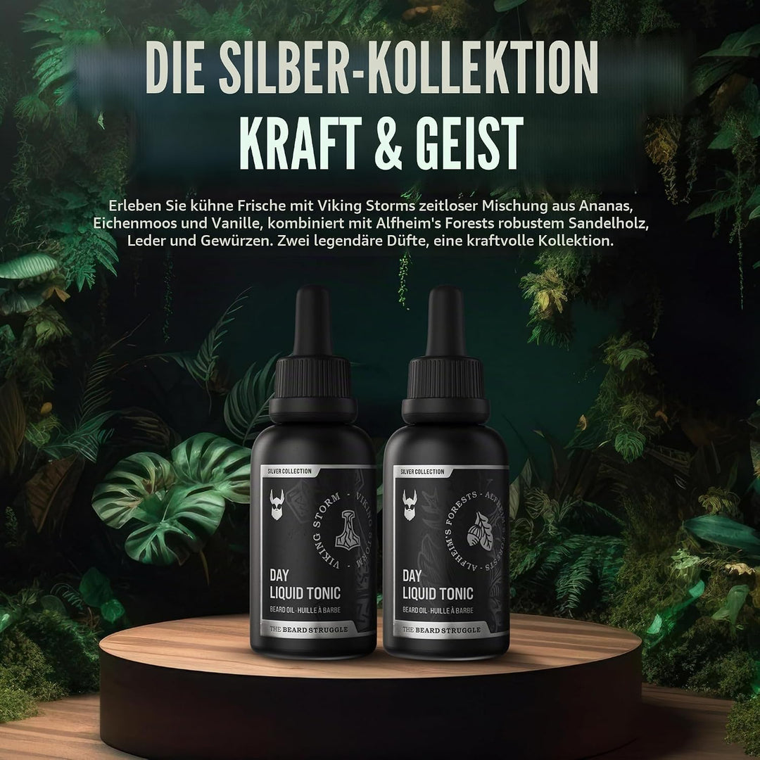 The Beard Struggle Day Liquid Tonic Bartöl für Männer – Silver Collection (Alfheim's Forests) – Bart