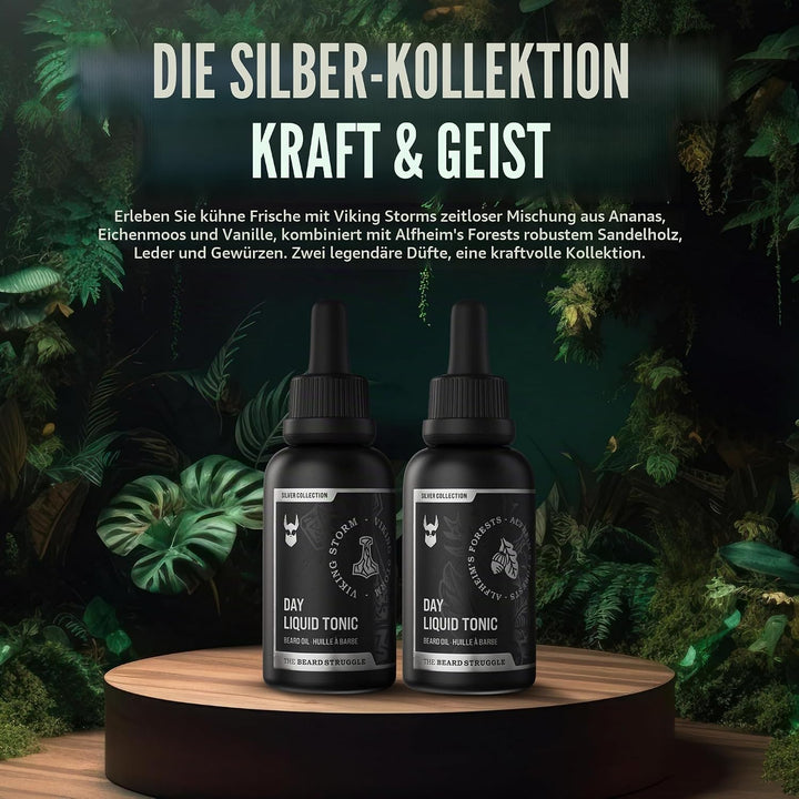 The Beard Struggle Day Liquid Tonic Bartöl für Männer – Silver Collection (Alfheim's Forests) – Bart