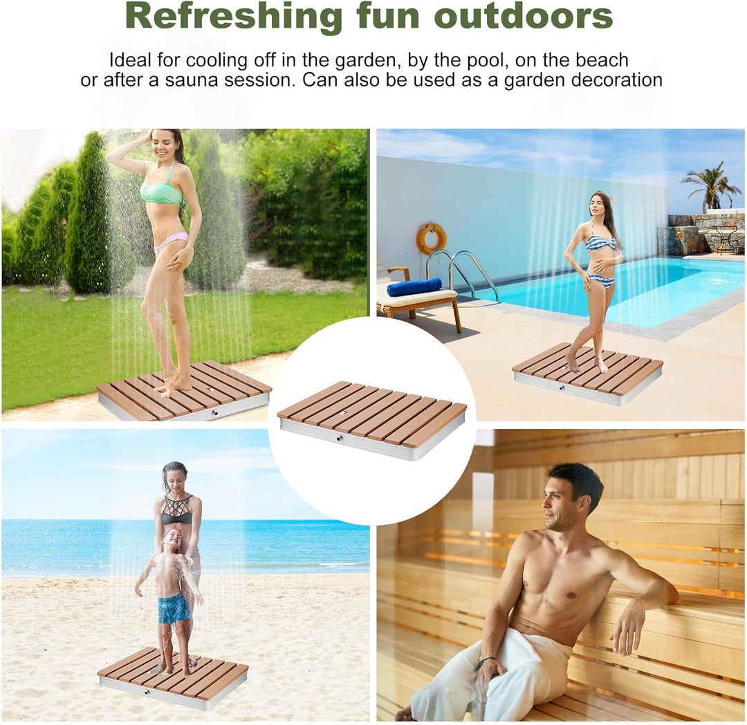 Gartendusche, Bodendusche Outdoor, Outdoor Dusche mit Einstellbar Fussrad Fontänenhöhe, für Aussenbe