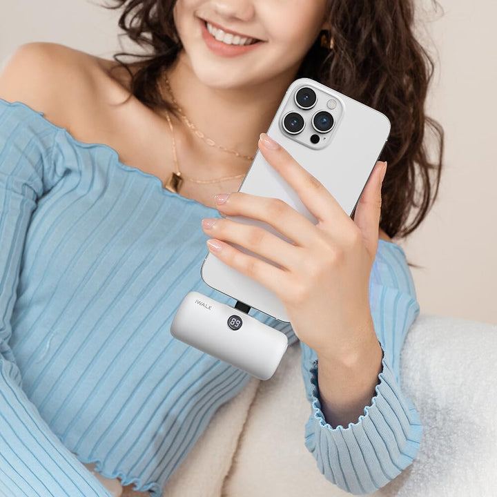 iWALK Powerbank 4800mAh[USB-C Version]， 20W Schnellladung Tragbares Ladegerät, Petit Externer Akku K