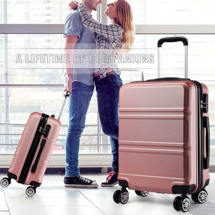 Kono 3er Kofferset PC Hartschalen-Koffer Reisekoffer Trolley Rollkoffer Set Reisekofferset ABS-M/L/X