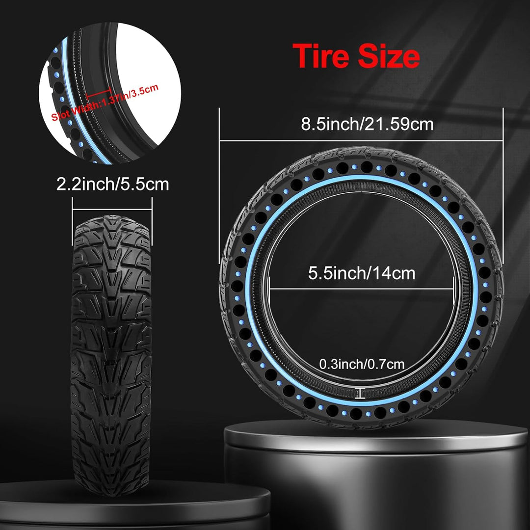 BANGTING 2PCS 50/75-6.1 E Scooter Solid Reifen, 8.5x2 zoll Vollgummireifen, 8 1/2 x2 Ersatzreifen fü