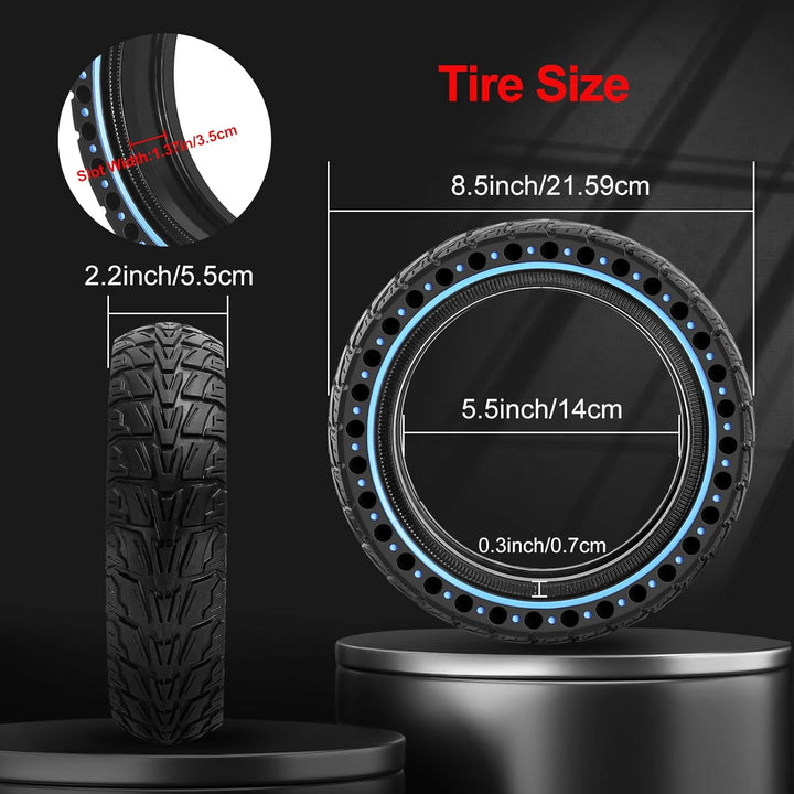BANGTING 2PCS 50/75-6.1 E Scooter Solid Reifen, 8.5x2 zoll Vollgummireifen, 8 1/2 x2 Ersatzreifen fü