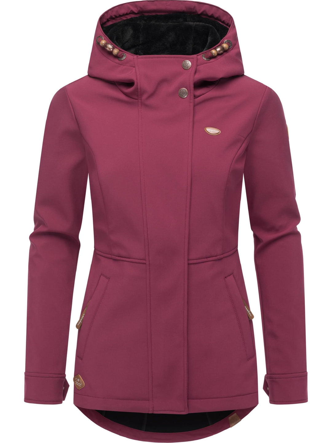 Ragwear Damen Sotfshelljacke Übergangsjacke mit Teddyfleece-Kapuze Yba Intl XS-6XL XS Wine25, XS Win