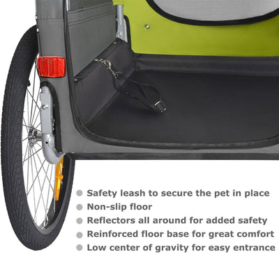 DOGGYHUT® Premium MEDIUM Hundefahrradanhänger & Jogger 2in1 Fahrradanhänger 80104 (Grün)