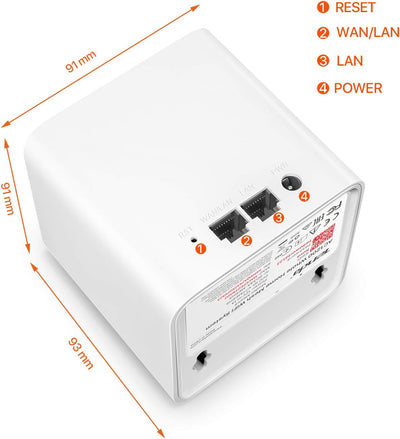 Tenda Nova AC1200 Komplettes Wi-Fi-System, 1 Würfel + 1 Satellit, Weiss 2 Würfel, 2 Würfel