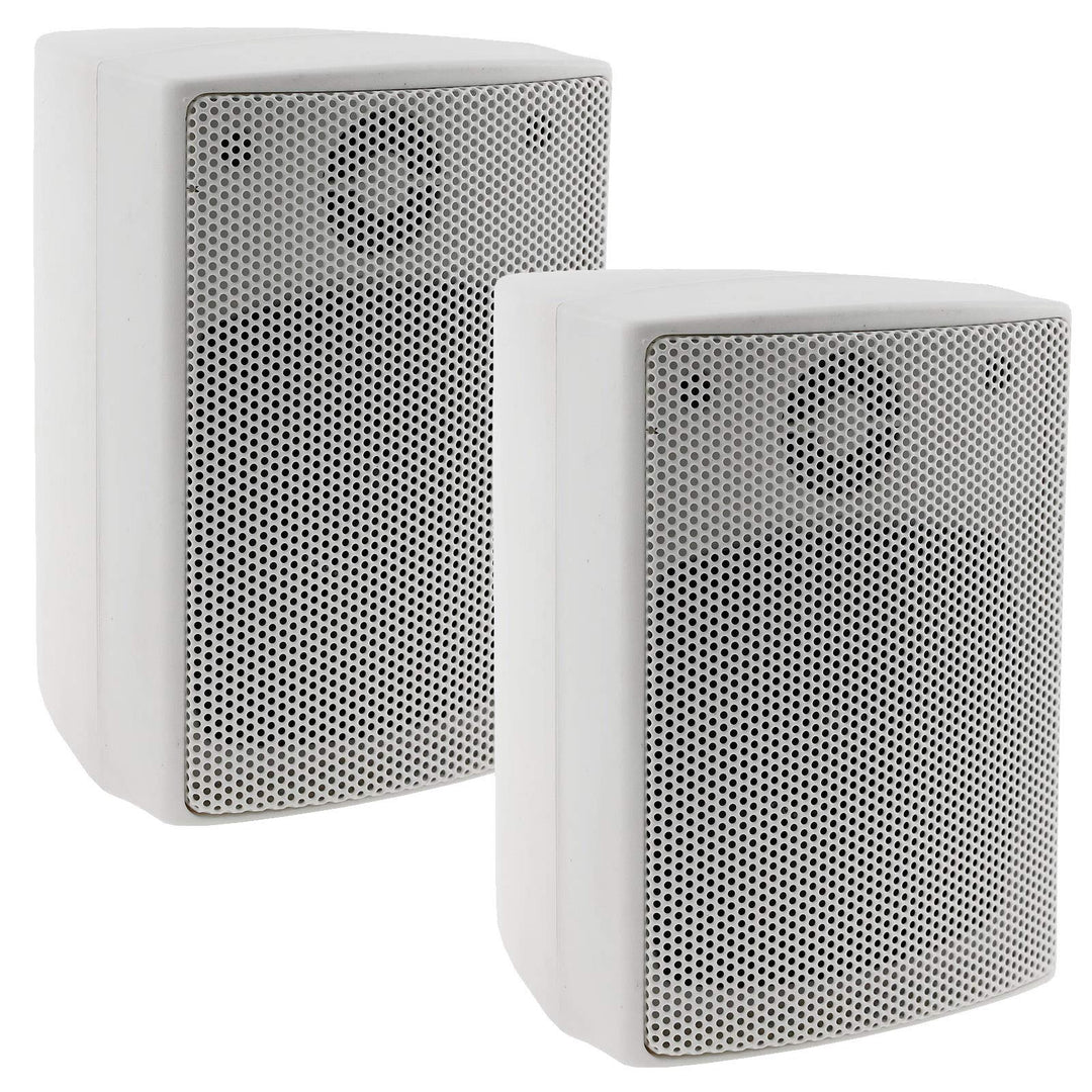 ChiliTec 2-Wege Lautsprecher Weiss Paar Wand-Lautsprecher für HiFi Stereoanlage Heimkino 40Watt 8Ohm