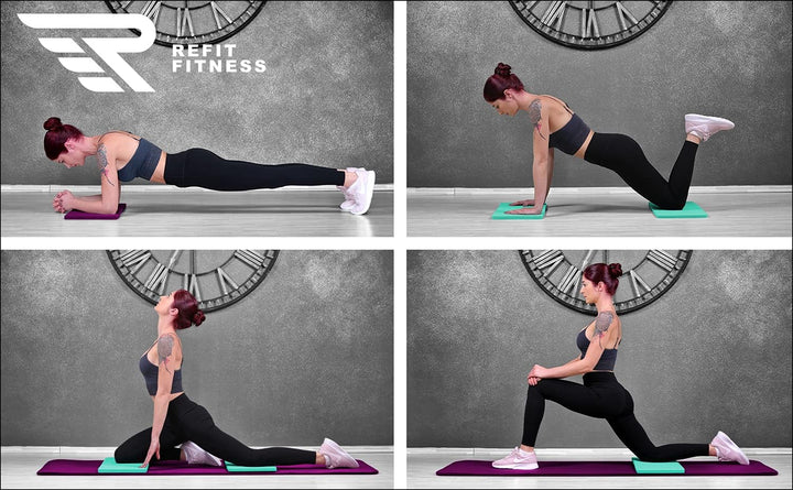 REFIT Premium NBR Fitnessmatte Yogamatte 190 x 60 x 1,5 cm - wahlweise mit Yoga Pad 25 x 61 x 1,5 cm