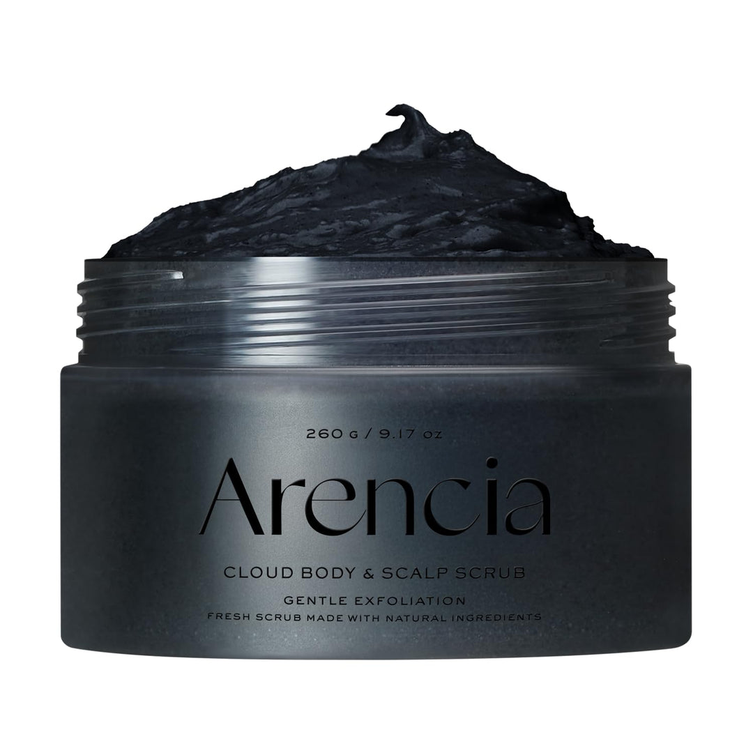 Arencia Fresh Cloud Sea Salt Body & Scalp Scrub (Black) - Sanftes Peeling für weichere, erfrischte H
