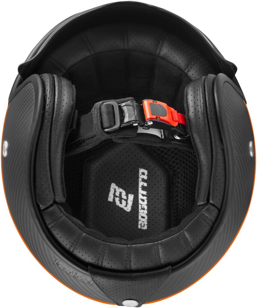 Bogotto V587 Crono Carbon Jethelm XS Schwarz Matt/Orange, XS Schwarz Matt/Orange