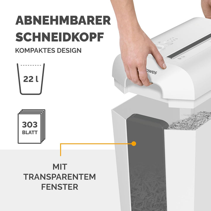 Fellowes Aktenvernichter 10 Blatt (P4), Papierschredder mit Partikelschnitt für Zuhause, Büro, Power