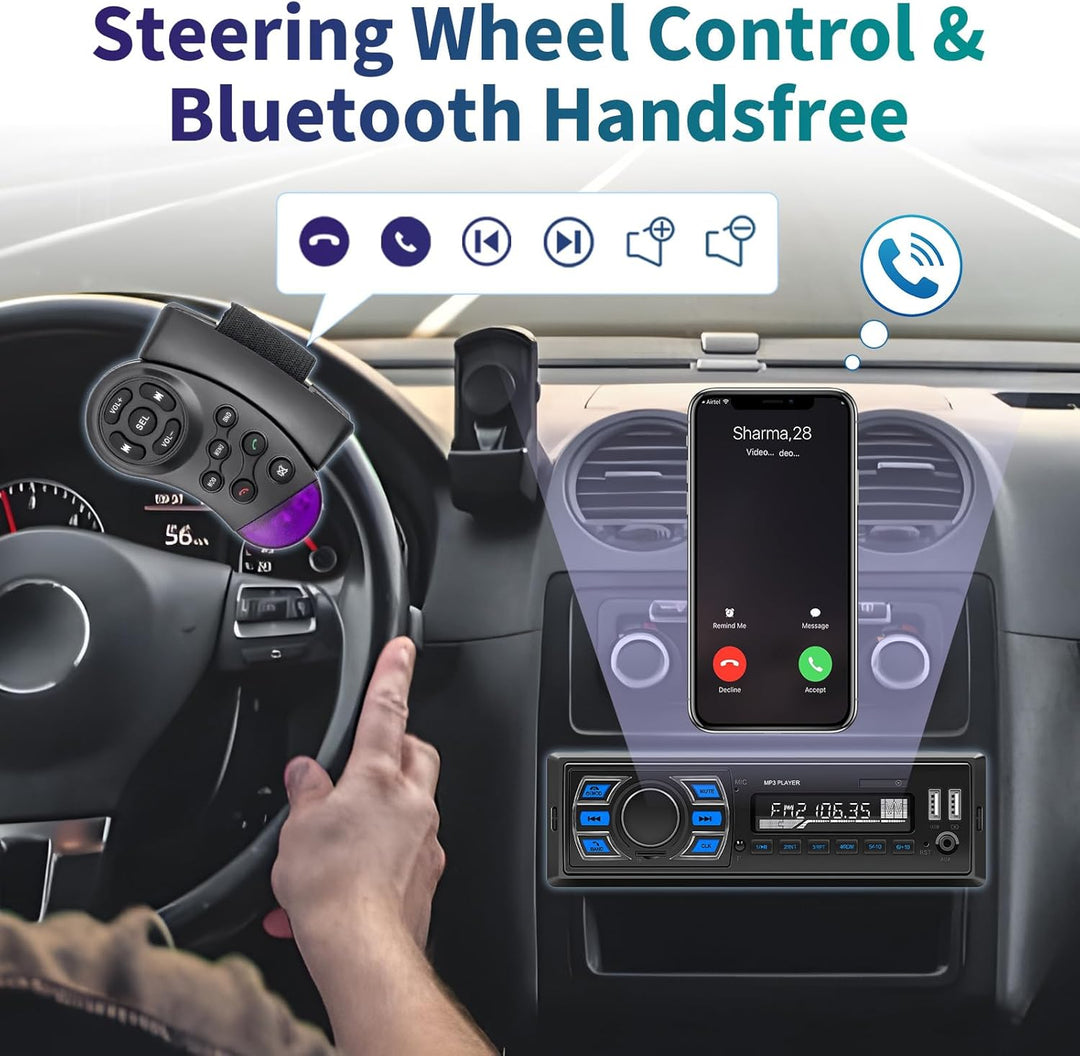 DAB/DAB+ 1Din Autoradio Bluetooth Freisprecheinrichtung, Hikity Auto MP3 Player Unterstützung für da