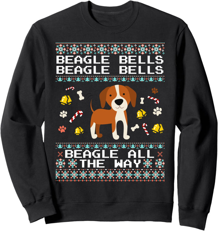 Beagle Bells Beagle den ganzen Weg hässlicher Pullover Weihnachten Sweatshirt