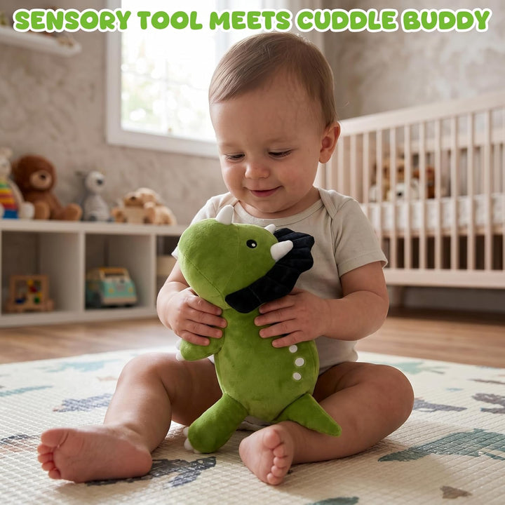 Xfrog Gewichtetes Dinosaurier Kuscheltier, Weiches Triceratops Plüschtier Kuscheltierkissen mit Gewi
