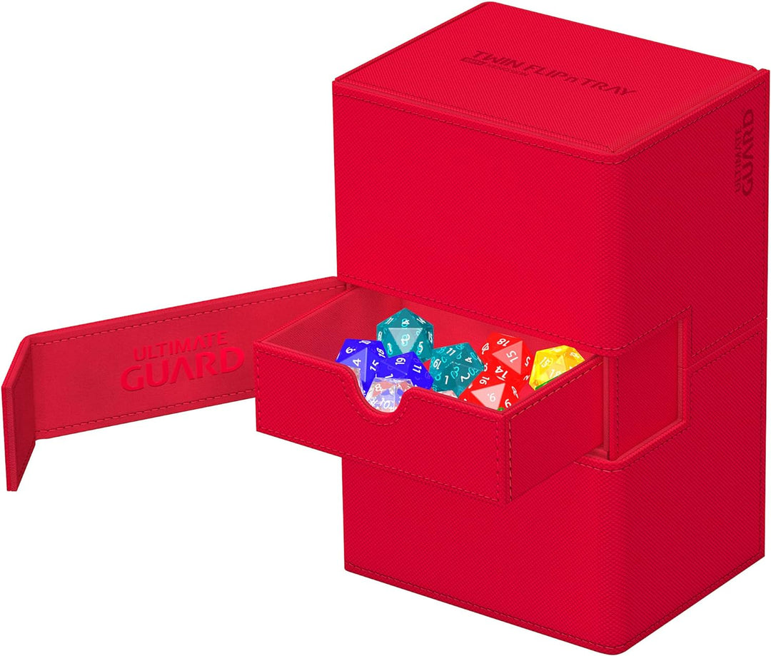 Ultimate Guard UGD011236 Twin Flip`n`Tray 160+ XenoSkin Monocolor Rot Kartenbox, Rot