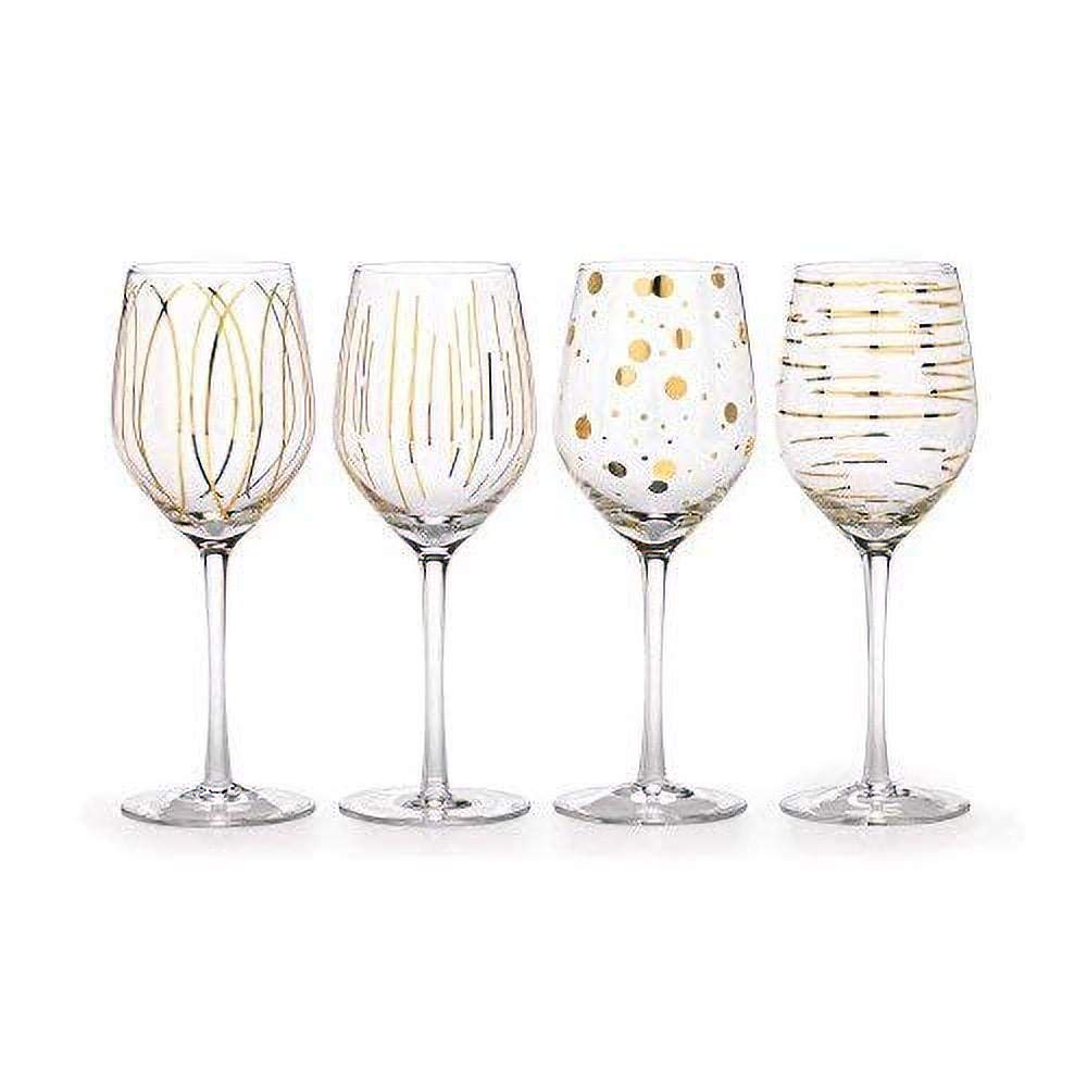 MIKASA Weingläser, Gold, 4 Stück (1er Pack), 6 Weissweingläser Gold, Weissweingläser Gold