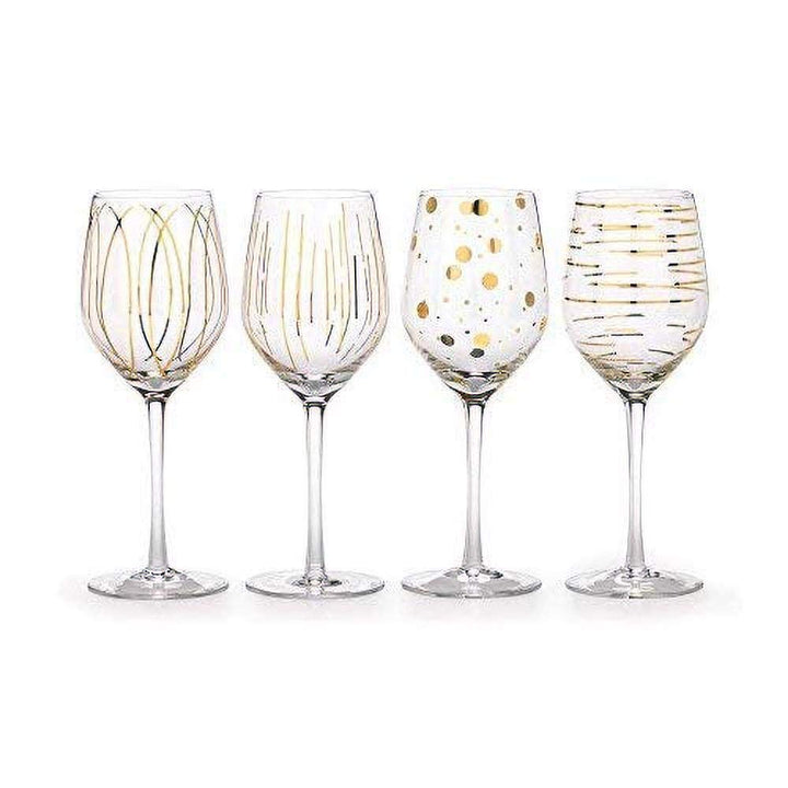 MIKASA Weingläser, Gold, 4 Stück (1er Pack), 6 Weissweingläser Gold, Weissweingläser Gold