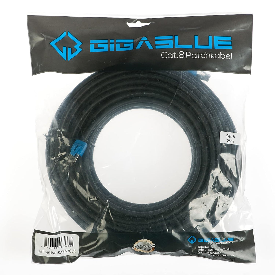 GigaBlue Cat8 Netzwerkkabel CAT.8 2000 MHz 40 Gbit/s 40GBase-T High End Poe+ Patchkabel Ethernetkabe