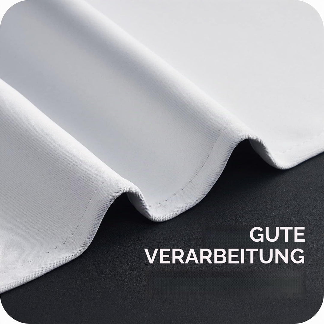 MRTREES Vorhänge mit Ösen Vorhang Weiss-grau Blickdicht 100% Verdunklungsvorhänge kinderzimmer 160 c