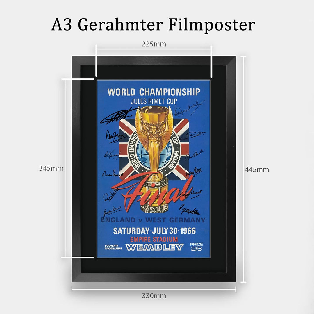 HWC Trading FR A3 England 1966 World Cup Final Gedruckte Erinnerungsstücke Signiertes Autogrammplaka