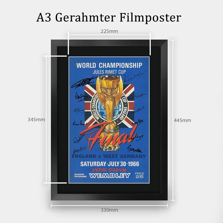 HWC Trading FR A3 England 1966 World Cup Final Gedruckte Erinnerungsstücke Signiertes Autogrammplaka