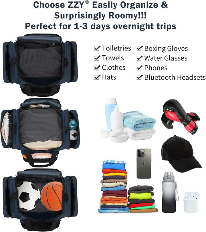 ZZY Sporttasche klein, 25L Gym Tasche, Fitness Tasche Trainingstasche für Weekender Reisetasche (Mar