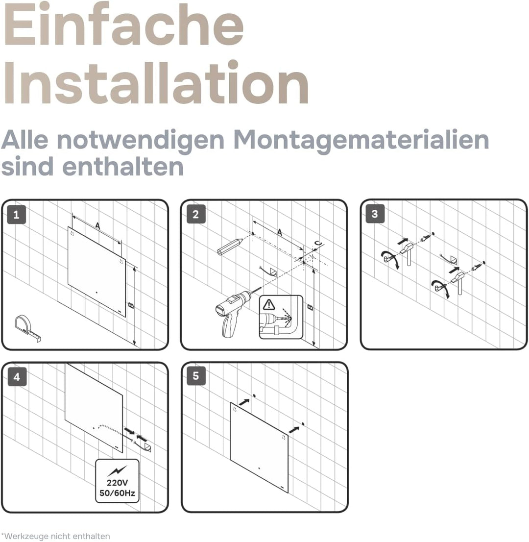 AM.PM Hit – LED Spiegel rund Ø 80 cm mit Beleuchtung | Badspiegel rund dimmbar | Badezimmerspiegel m