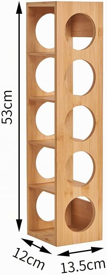 HUOLE Weinregal aus Bambus mit 5 Fächern Holzregal für Wein Flaschenregal modern Regal für Getränke