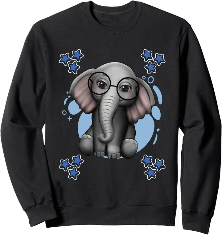 Herren Elefanten Zeichnung Sterne Jungen Elefanten Sweatshirt