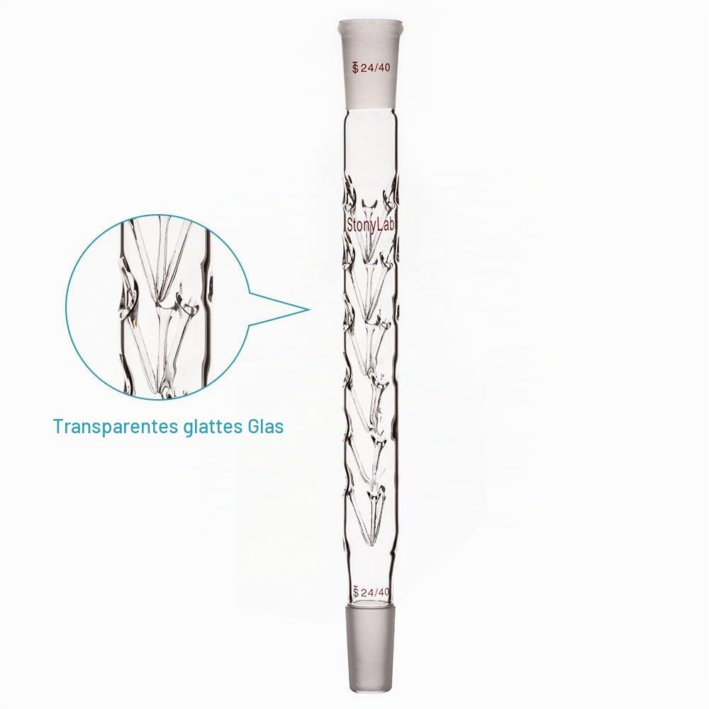 Stonylab Vigreux Destillateur Spalte Kondensator, 24/40 200 mm Länge Borosilikatglas Fraktionierkolo