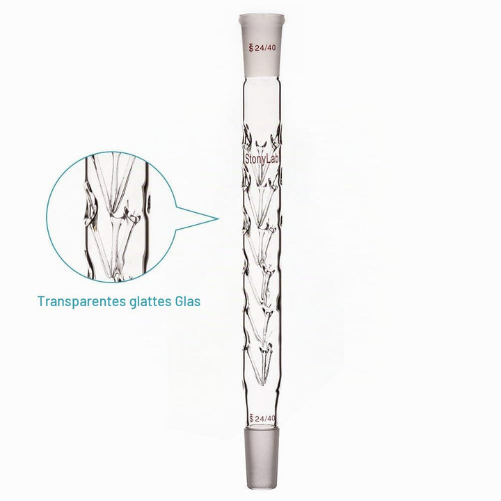 Stonylab Vigreux Destillateur Spalte Kondensator, 24/40 200 mm Länge Borosilikatglas Fraktionierkolo