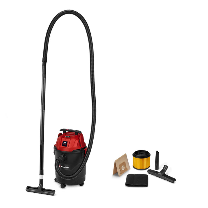 Einhell Nass-Trockensauger TC-VC 2045 (850 Watt, 180 mbar Saugleistung, 20 L Auffangbehälter, Blasan