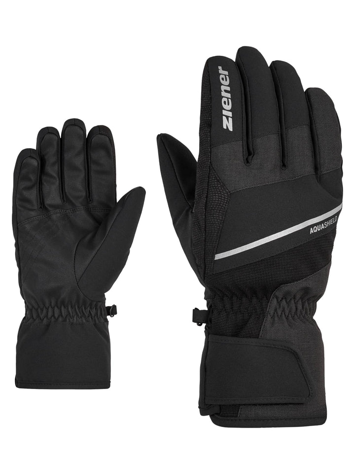 Ziener Herren Gezim Ski-Handschuhe/Wintersport | wasserdicht, atmungsaktiv 8 black tec, 8 black tec