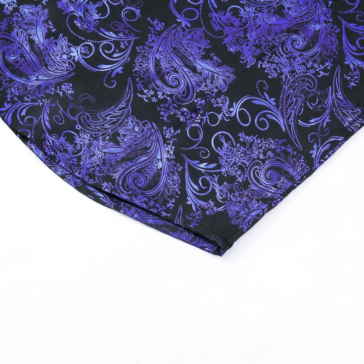 Allthemen Herren Jacquard Hemd Langarm Satin Freizeithemd Paisley Herrenhemd für Party Hochzeit S Bl